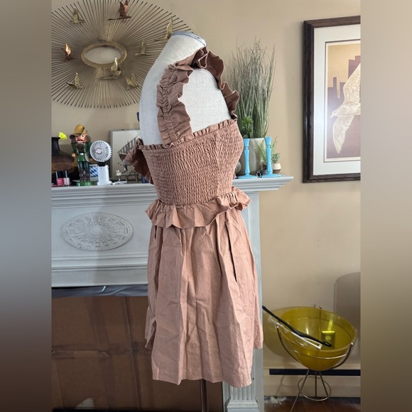 Tularosa Revolve Linen Smocked Ruffle Tank Mini Dress size S - Picture 12 of 13